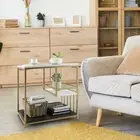 Costway Modern 3-Tier Side Table with Storage for Living Room & Bedroom