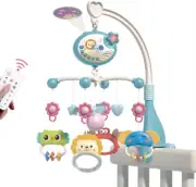 Baby Crib Mobile Crib with Music and Lights, Remote,Moon and Star Projection, Ba