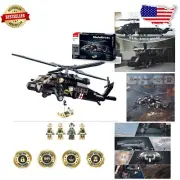 Detailed UH-60 Black Hawk Helicopter Set - 4 Minifigures & Accessories Included