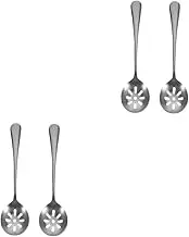 Ciieeo 2sets Small Slotted Spoon Stainless Steel Serving Spoon Multi-Purpose Kitchen Tool for and Serving 2pcs*2