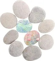 ZOFUN 21 Pcs Rock Painting Kit, 5-8 cm Pebbles Painting Kit with 5 pcs Paintbrush, Creative Pebbles for Painting, Natural Stone Painting Kit for Painting, DIY & Craft, Garden Decoration