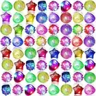 216 Pieces Light up Rings 6 Style Flashing Glow in the Dark Jelly LED Rings Bump
