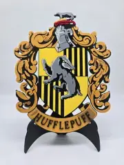 Harry Potter Hufflepuff House Crest Logo Plaque (20 x 25cm) With Stand, Wall Art