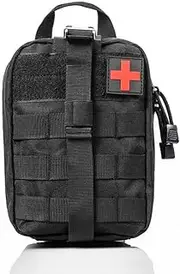 AU Durable Tactical Rip Away Medical Pouch First Aid Kit Utility Bag for MOLLE (Black)