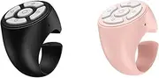2 Pack Finger Scrolling Ring, TIK-Tok Wireless Finger Scroller, Fingertip Wireless Blue-Tooth Remote Control, Portable Finger Ring Page Turning Remote Control for Clicker Control Volume and Interface