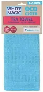 White Magic Eco Cloth Tea Towel Single Sea Blue