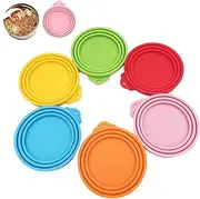 6 Silicone Can Lids Tin Covers pets dog, pets dog Cat Food Storage Can Tin Covers Lid Top Cap Reusable, 1 Fits 3 Standard Size Cat Can Toppers For Pet Food Storage, Fits All Standard Can Sizes