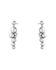 Georg Jensen Sterling Silver Moonlight Grapes Ball Cluster Drop Earrings