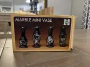 set of 4 Black mini marble vases