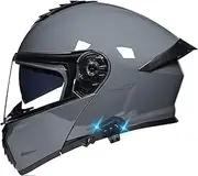 Bluetooth Motorcycle Helmet Flip-Up Modular Fast Motorcycle Helmet with Bluetooth Built-in Speaker Microphone Full Helmet for Men Women Motocross Chopper DOT/ECE Approved