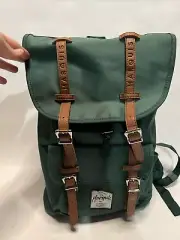 Marquis Limited Edition Green Canvas Backpack w/ Leather Straps