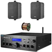 Pyle PDA612BU.5 Bluetooth Compact Amplifier Receiver, 2x 4" 30W Max Speakers