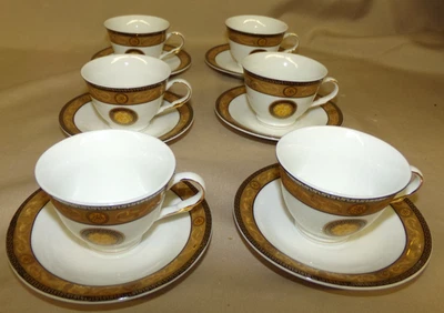 Vintage Casa Elite Venus Demitasse Espresso 6 Cup & Saucer Set