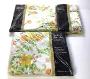 VINTAGE JC PENNY; PERCALE BUTTERCUP FLAT SHEET / FITTED SHEET TWIN / 2X PILLOW C