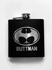 Buttman Fanboy Fan Flask for Liquor and Funnel