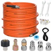 50FT Sewer Jetter Kit for Pressure Washer, 5800 PSI Water Jet Drain Cleaner H...