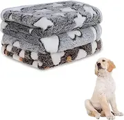 3 Pcs Dog Blankets Washable,Puppy Blankets,76*52cm,Paw Bone Print Pet Throw,Pet Puppy Blanket Sleeping Mat for Sofa Bed,Fluffy Fleece Pet Blanket,Fleece Blanket for Small Medium Large Dog Cat