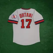 Shohei Ohtani California Angels Men's Cooperstown Grey Road Jersey w/ Team Patch