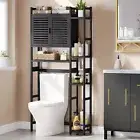 Bamboo Over The Toilet Storage Cabinet Bathroom Cabinet with Shelves Toilet Rack