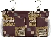 Amooorous Bedside Caddy Desk Hanging Organizer Bag for Home, College, Dorm, Bunk/Hospital Bed, Crib Bed Rails Brown Vintage Boho Floral Patterns