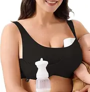 [JOYNCLEON] Wireless Hands-Free Pumping Bra, Adjustable with Extendable Straps and Hook Extender, Comfort Sleep Nursing Bra