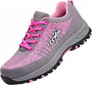 [SDEQA] Womens Safety Shoes Lightweight Steel Toe Cap Trainers Breathable Work Shoes Protective Industrial Sneakers Comfortable