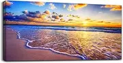 [MHARTK66] Canvas Print Artwork Wall Art Decor Blue Ocean Waves Sun Seaview Poster Painting Bedroom Wall Decorations Seascape Canvas Prints Picture Office Works Home Bathroom Wall Decor