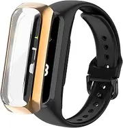 Turnwin intended for Samsung Galaxy Fit 2 SM-R220 Screen Protector Case, Full of Cover Galaxy Fit 2 TPU Soft Flexible TPU Silicone Shock-Proof and Scratch-Resistant Protector Cover Case intended for Samsung Galaxy Fit 2 SM-R220 Smartwatch (Rose Gold)