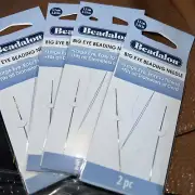 4 pack Beadalon new Big Eye Beading Needles 5.7cm - 2.25 in