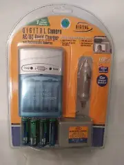 Digital Camera AC/DC Rapid Charger Rechargeable Batteries & Car Charger AA / AAA