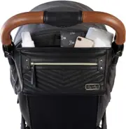 Adjustable Stroller Caddy - Stroller Organizer Featuring Two Built-In Pockets, F