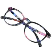 Blue Light Blocking Glasses 0.00 (No Magnification) 01_chilling_pink Floral
