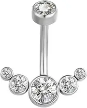 [KanDuo] Belly Button Rings Body Piercing Jewelry, Belly Button Rings 14g Dangle Belly Button Ring with Cubic Zirconia 10mm Interlly Threaded Piercing Barbell Body Jewelry (Color : Gold Ring)