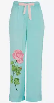NWT LADIES PETER ALEXANDER SATIN BLOOMING ROSE PANTS PLUS SIZE 3+ / AU 24 - 26