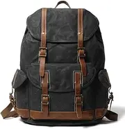 [Zymjzbetic] Retro Personality Canvas Backpack Outdoor Travel Large-capacity Backpack SimpleMagnetic Buckle Backpack for School Travel Hiking Brown