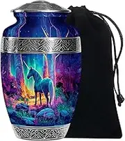 Unicorn Cremation Urn for Ashes Adult Mom & Dad - Decorative Large Urns for Ashes Male & Female - Blue Urns for Funeral - Classic Urn for Burial (10 Inch)