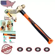 32 oz High Hardness Non-Sparking Ball Peen Hammer with Durable Fiberglass Handle