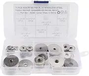 70pcs Large Washer Marine Bolt Washer Repair Washer Plain Spacer Washers Washer Replacement Mudguard Hardware Stainless Steel Washers Flat Gasket Ring Metal M5