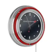 Unbranded Wall Clock Lighted Analog Round Plug-in Quartz w/ Plastic Frame Red