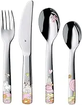 WMF Princess Anneli Cromargan Children's Cutlery Set, Multi-Colour, 4-Piece