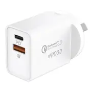 Momax 30W USB-C PD Wall Charger - White, Up to 20W PD Fast Charging for Apple [UM18AUW]