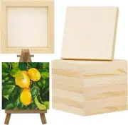 8 Pack 6x6 Inch Unfinished Square Wood Panels Blank Canvas Boards for Painting