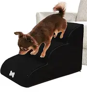 Dog Steps Stairs for Bed - Non-Slip Pet Stairs for Small Dogs and Cats, 3-Steps Dog Ramp for Sofa with High Density Foam and Removable Cover, 60x40x40cm