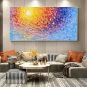 Mintura Handmade Knife Sunrise Oil Painting On Canvas Modern Room Decor Wall Art