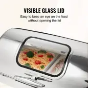 Rectangle Roll Top Chafing Dish 9Qt Pan Clear Lid and Fuel Holder for Catering