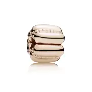 New 100% Genuine Authentic Pandora Rose Gold Dots and Ridges Clip Charm 780446