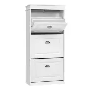 Shoe Cabinet Shoes Storage Rack White Organiser Shelf Cupboard 18 Pairs Drawer