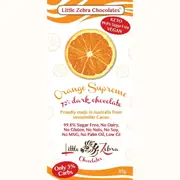 Little Zebra Chocolates Orange Supreme 72% Dark Choc 85g (Pack of 12)