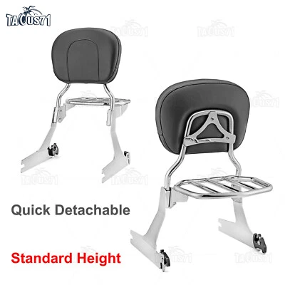 Sissy Bar Backrest Luggage Rack For Harley Dyna Fat Bob FXDF Wide Glide FXDWG