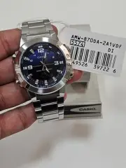 Casio AMW-870DA-2A1VDF Men's Analog Digital Watch Blue Dial Stainless Steel 100M